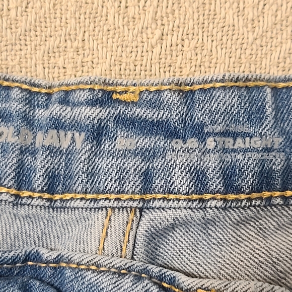 Old Navy denim jean shirts rolled hem 5 pocket mfg distressed size 20 - Picture 4 of 7